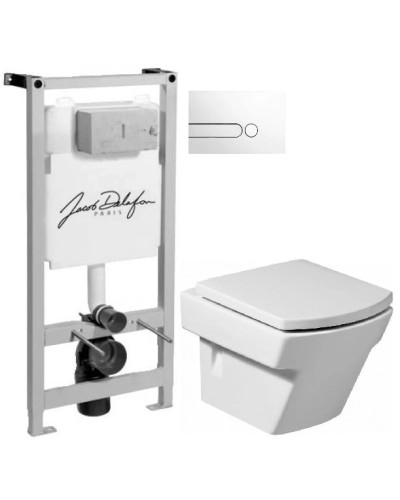 Комплект подвесной унитаз Roca Hall 346627000 + 801622004 + система инсталляции Jacob Delafon E5504-NF + E4326-00
