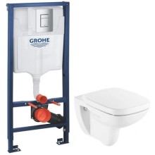Комплект подвесной унитаз Roca Debba 346997000 + ZRU9302826 + система инсталляции Grohe 38772001