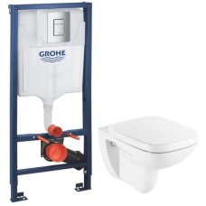 Комплект подвесной унитаз Roca Debba 346997000 + ZRU9302826 + система инсталляции Grohe 38772001