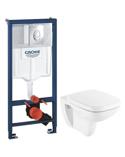 Комплект подвесной унитаз Roca Debba 346997000 + ZRU9302826 + система инсталляции Grohe 38721001