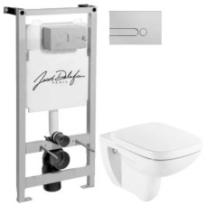 Комплект подвесной унитаз Roca Debba 346997000 + ZRU9302826 + система инсталляции Jacob Delafon E5504-NF + E4326-CP