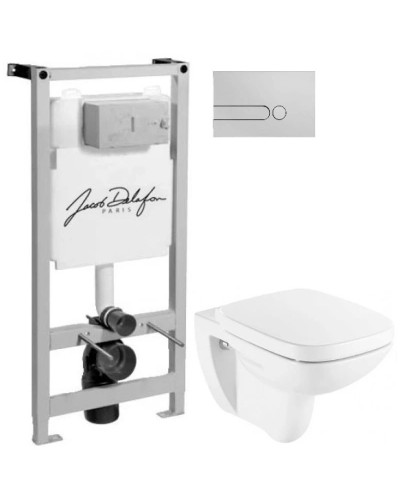 Комплект подвесной унитаз Roca Debba 346997000 + ZRU9302826 + система инсталляции Jacob Delafon E5504-NF + E4326-CP
