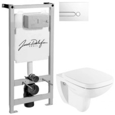 Комплект подвесной унитаз Roca Debba 346997000 + ZRU9302826 + система инсталляции Jacob Delafon E5504-NF + E4326-00