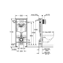 Комплект унитаза Koller Pool Orion OR-0515-RW с инсталляцией Grohe Rapid SL 38772001 с сиденьем Микролифт и клавишей смыва Хром