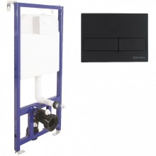 Комплект унитаза Koller Pool Orion OR-0515-RW с инсталляцией Berges Wasserhaus Novum L5 040215 с сиденьем Микролифт и Черной матовой клавишей смыва