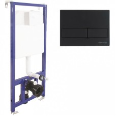 Комплект унитаза Koller Pool Orion OR-0515-RW с инсталляцией Berges Wasserhaus Novum L5 040215 с сиденьем Микролифт и Черной матовой клавишей смыва