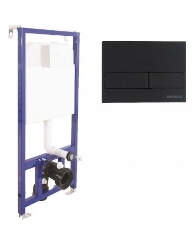 Комплект унитаза Koller Pool Orion OR-0515-RW с инсталляцией Berges Wasserhaus Novum L5 040215 с сиденьем Микролифт и Черной матовой клавишей смыва