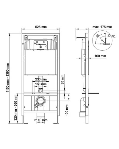 Комплект унитаза Koller Pool Orion OR-0515-RW с инсталляцией Berges Wasserhaus Novum L5 040215 с сиденьем Микролифт и Черной матовой клавишей смыва