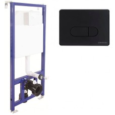 Комплект унитаза Koller Pool Orion OR-0515-RW с инсталляцией Berges Wasserhaus Novum D5 040235 с сиденьем Микролифт и Черной матовой клавишей смыва