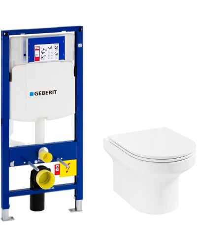 Комплект унитаза Jacob Delafon Elite EDX114RU-00 с инсталляцией Geberit Duofix Sigma UP320 111.300.00.5 с сиденьем Микролифт