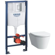 Комплект подвесной унитаз Laufen Kartell by Laufen 8.2033.6.000.000.1 + 8.9133.1.000.000.1 + система инсталляции Grohe 38772001