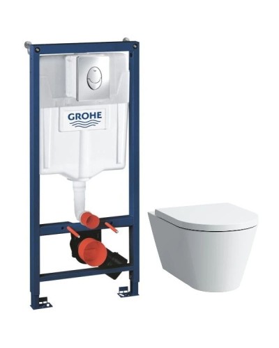 Комплект подвесной унитаз Laufen Kartell by Laufen  8.2033.6.000.000.1 + 8.9133.1.000.000.1 + система инсталляции Grohe 38721001