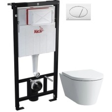 Комплект подвесной унитаз Laufen Kartell by Laufen  8.2033.6.000.000.1 + 8.9133.1.000.000.1 + система инсталляции AlcaPlast AM101/11203:1RUSSETM71