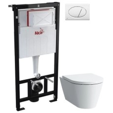 Комплект подвесной унитаз Laufen Kartell by Laufen  8.2033.6.000.000.1 + 8.9133.1.000.000.1 + система инсталляции AlcaPlast AM101/11203:1RUSSETM70