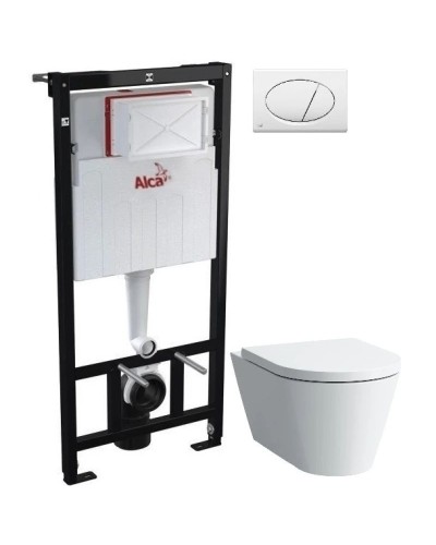 Комплект подвесной унитаз Laufen Kartell by Laufen  8.2033.6.000.000.1 + 8.9133.1.000.000.1 + система инсталляции AlcaPlast AM101/11203:1RUSSETM70