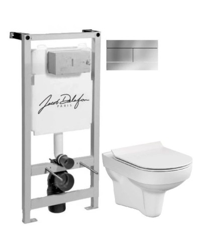 Комплект подвесной унитаз Cersanit City MZ-CITY-COn-S-DL + система инсталляции Jacob Delafon E5504-NF + E4316-CP