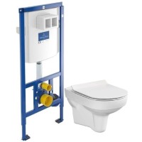 Комплект подвесной унитаз Cersanit City MZ-CITY-COn-S-DL + система инсталляции Villeroy & Boch 92246100