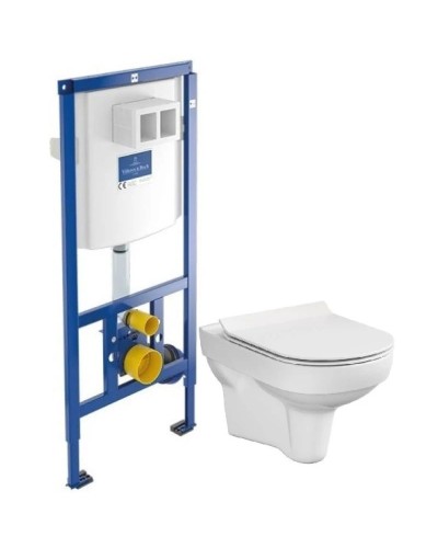 Комплект подвесной унитаз Cersanit City MZ-CITY-COn-S-DL + система инсталляции Villeroy & Boch 92246100