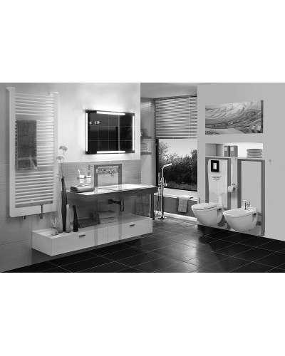 Комплект унитаза Jacob Delafon Elite EDX114RU-00 с инсталляцией Grohe Rapid SL 38775001 с сиденьем Микролифт и клавишей смыва Хром