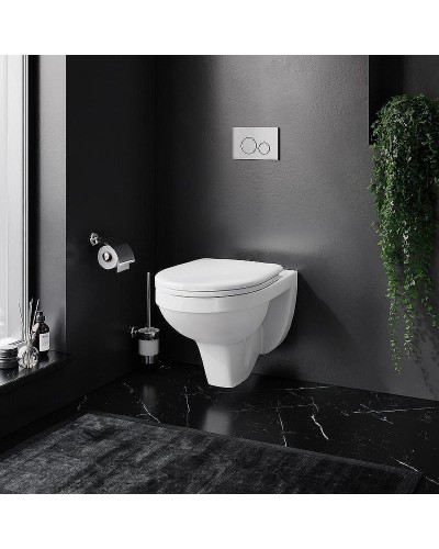 Комплект унитаза Damixa Jupiter  DX77C1738SC с сиденьем Микролифт и инсталляцией Jacob Delafon E29025-NF+E4316-CP с клавишей смыва Хром