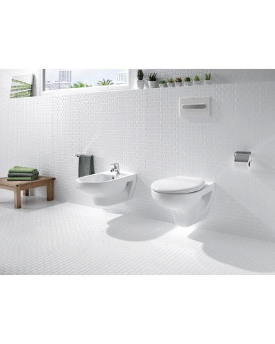 Комплект унитаза Roca Mateo 346200000+ZRU9302815 с инсталляцией Grohe Rapid SL 38772001 с сиденьем и клавишей смыва Хром