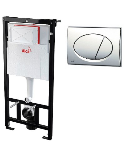 Комплект унитаза Roca Mateo 346200000+ZRU9302815 с инсталляцией Alcaplast Sadromodul AM101/1120-3:1 RU M71-0001 с сиденьем и клавишей смыва Хром