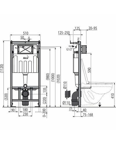 Комплект унитаза Roca Mateo 346200000+ZRU9302815 с инсталляцией Alcaplast Sadromodul AM101/1120-3:1 RU M71-0001 с сиденьем и клавишей смыва Хром