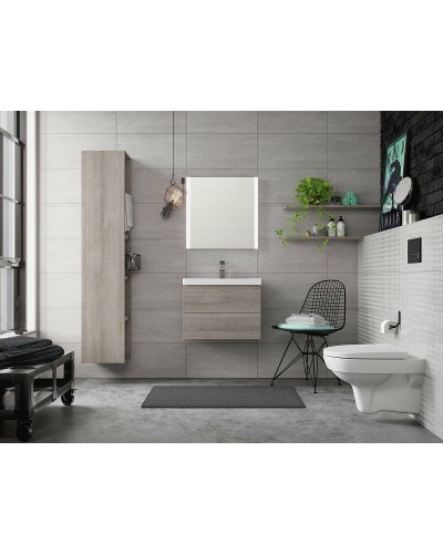 Комплект унитаза с инсталляцией Cersanit City 64075 с сиденьем Микролифт и клавишей смыва Хром матовый