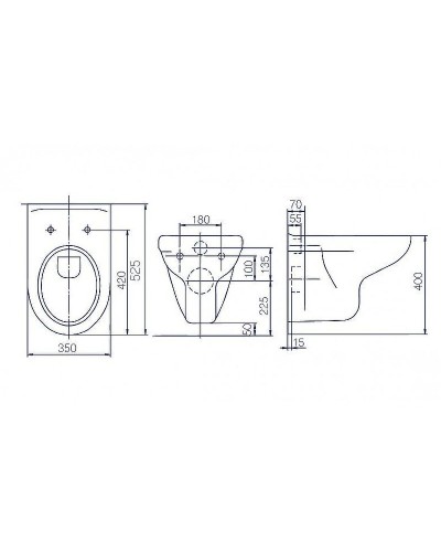 Комплект унитаза Rosa Элеганс Люкс Вн УнБ32 4620008195438 с инсталляцией Grohe Rapid SL 38775001 с сиденьем Микролифт и клавишей смыва Хром
