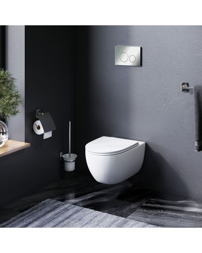 Комплект унитаза с инсталляцией AM.PM Awe FlashClean IS49051.111700 с сиденьем Микролифт и клавишей смыва Хром