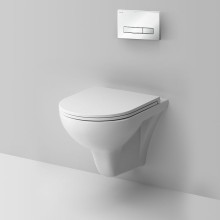 Комплект унитаза с инсталляцией AM.PM Gem FlashClean IS30201.901700 с сиденьем Микролифт и Белой глянцевой клавишей смыва