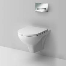 Комплект унитаза с инсталляцией AM.PM Gem FlashClean IS30251.901700 с сиденьем Микролифт и клавишей смыва Хром глянцевый