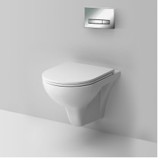 Комплект унитаза с инсталляцией AM.PM Gem FlashClean IS30251.901700 с сиденьем Микролифт и клавишей смыва Хром глянцевый