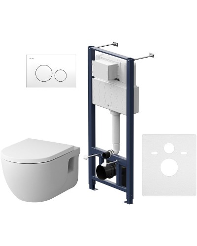 Комплект унитаза с инсталляцией AM.PM Like IS49001.801701 с сиденьем Микролифт и Белой клавишей смыва