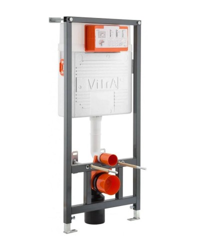 Комплект унитаза с инсталляцией Vitra Metropole 9820B003-7201 с сиденьем Микролифт и клавишей смыва Хром матовый