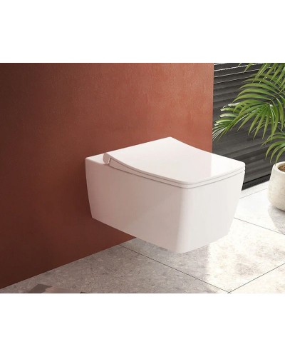 Комплект унитаза с инсталляцией Vitra Metropole 9820B003-7201 с сиденьем Микролифт и клавишей смыва Хром матовый