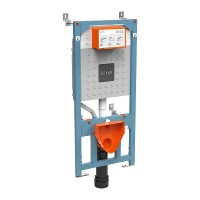 Комплект унитаза с инсталляцией Vitra Integra Round 9856B003-7205 с сиденьем Микролифт и клавишей смыва Хром глянцевый