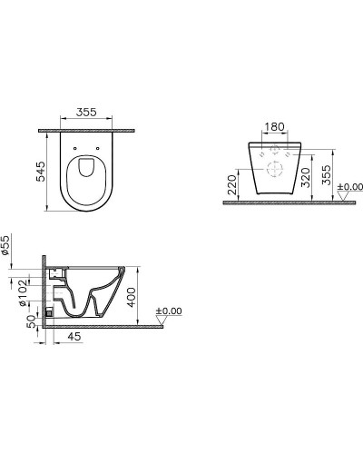 Комплект унитаза с инсталляцией Vitra Integra Round 9856B003-7205 с сиденьем Микролифт и клавишей смыва Хром глянцевый