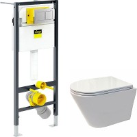 Комплект унитаза Koller Pool Orion OR-0515-RW с инсталляцией Viega Prevista Dry 8524.14 792596 с сиденьем Микролифт и клавишей смыва Хром