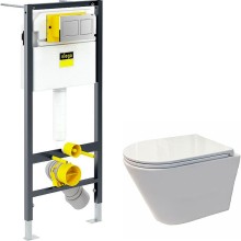 Комплект унитаза Koller Pool Orion OR-0515-RW с инсталляцией Viega Prevista Dry 8524.14 792596 с сиденьем Микролифт и клавишей смыва Хром