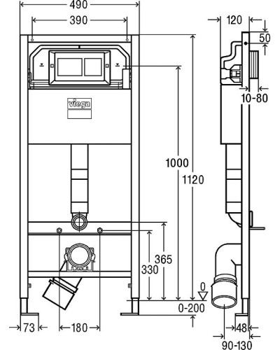 Комплект унитаза Koller Pool Orion OR-0515-RW с инсталляцией Viega Prevista Dry 8524.14 792596 с сиденьем Микролифт и клавишей смыва Хром
