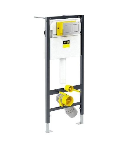 Комплект унитаза Ceramica Nova Play CN3001 с инсталляцией Viega Prevista Dry 8524.14 792596 с сиденьем Микролифт и клавишей смыва Хром