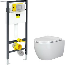 Комплект унитаза Ceramica Nova Play CN3001 с инсталляцией Viega Prevista Dry 8524.14 792596 с сиденьем Микролифт и клавишей смыва Хром