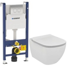 Комплект подвесной унитаз Ideal Standard Tesi T007901 + T352701 + система инсталляции Geberit 458.124.21.1