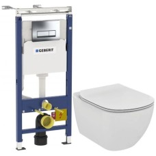 Комплект подвесной унитаз Ideal Standard Tesi T007901 + T352701 + система инсталляции Geberit 458.125.21.1