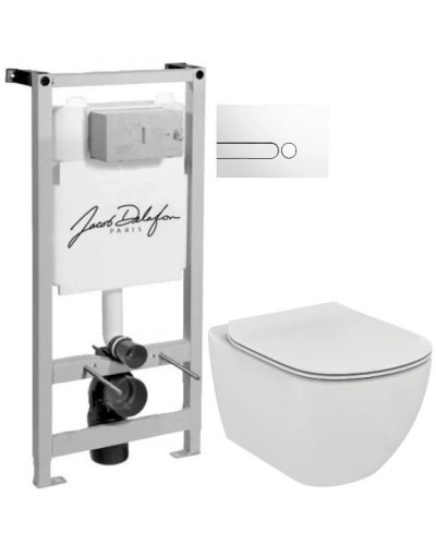 Комплект подвесной унитаз Ideal Standard Tesi T007901 + T352701 + система инсталляции Jacob Delafon E5504-NF + E4326-00