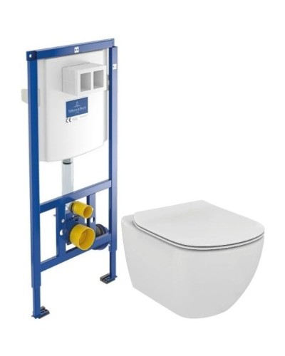 Комплект подвесной унитаз Ideal Standard Tesi T007901 + T352701 + система инсталляции Villeroy & Boch 92246100