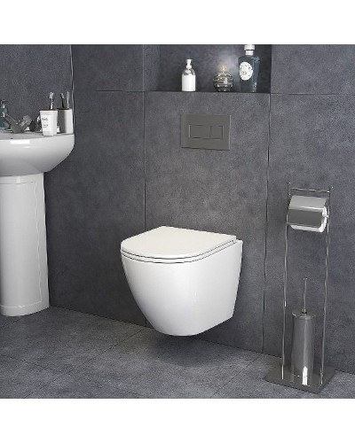 Комплект унитаза Grossman GR-4455S с инсталляцией Tece Base 9400413 с сиденьем Микролифт и Белой клавишей смыва