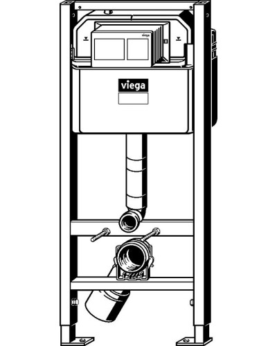 Комплект унитаза AM.PM Spirit FlashClean C701700WH + C707857WH с инсталляцией Viega Prevista Dry 8524.14 792596 с сиденьем Микролифт и клавишей смыва Хром