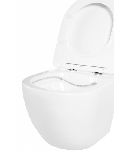 Комплект унитаза BelBagno Uno BB3105CHR/SC с сиденьем Микролифт и инсталляцией Jacob Delafon E29025-NF+E4316-CP с клавишей смыва Хром